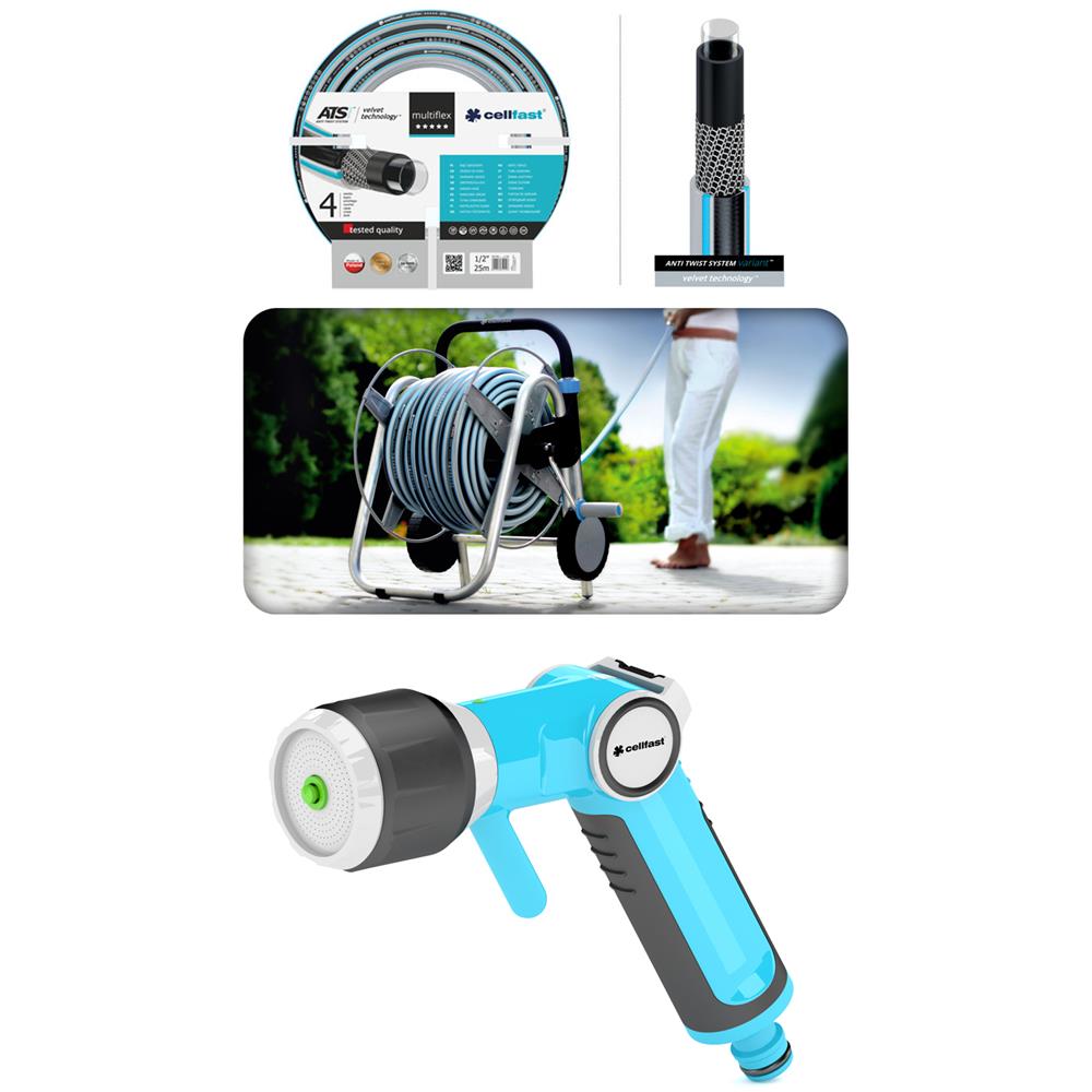 Alta Qualità Ruote Esterna Giardino Porta Bobina Irrigazione Carrello Tubo più 50m - Foto 2