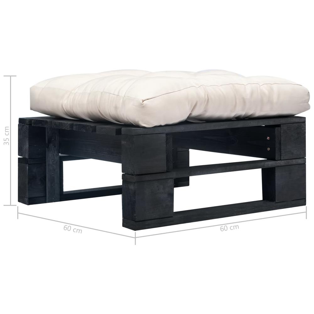 Divano Da Giardino A Pallet Con Cuscino Sabbia In Legno Nero - Foto 3