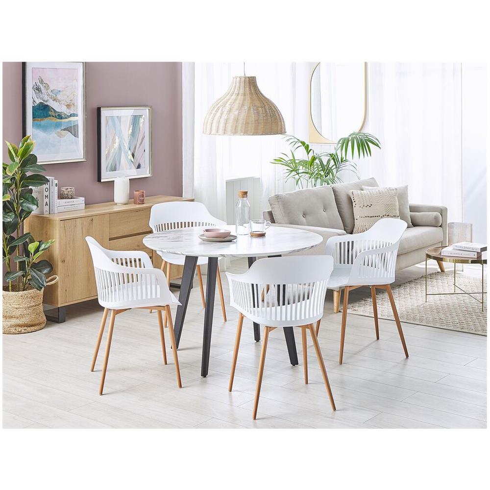 Set Di 2 Sedie Da Pranzo Bianche Bereca - Foto 2