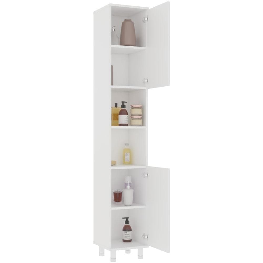 Set Mobili da Bagno 3 pz Bianco in Truciolato - Foto 8