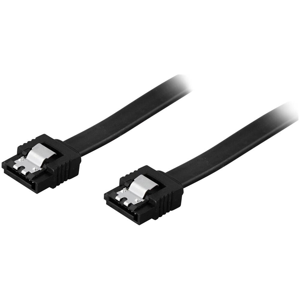 Cavo Deltaco Sata, Sata 6gb / s, Clip Di Bloccaggio, Dritto-dritto, 0,7 M, Nero - Foto 1