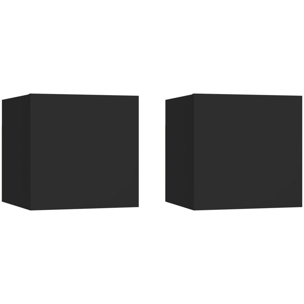 Comodini Neri 2 pz 30,5x30x30 cm in Truciolato - Foto 1