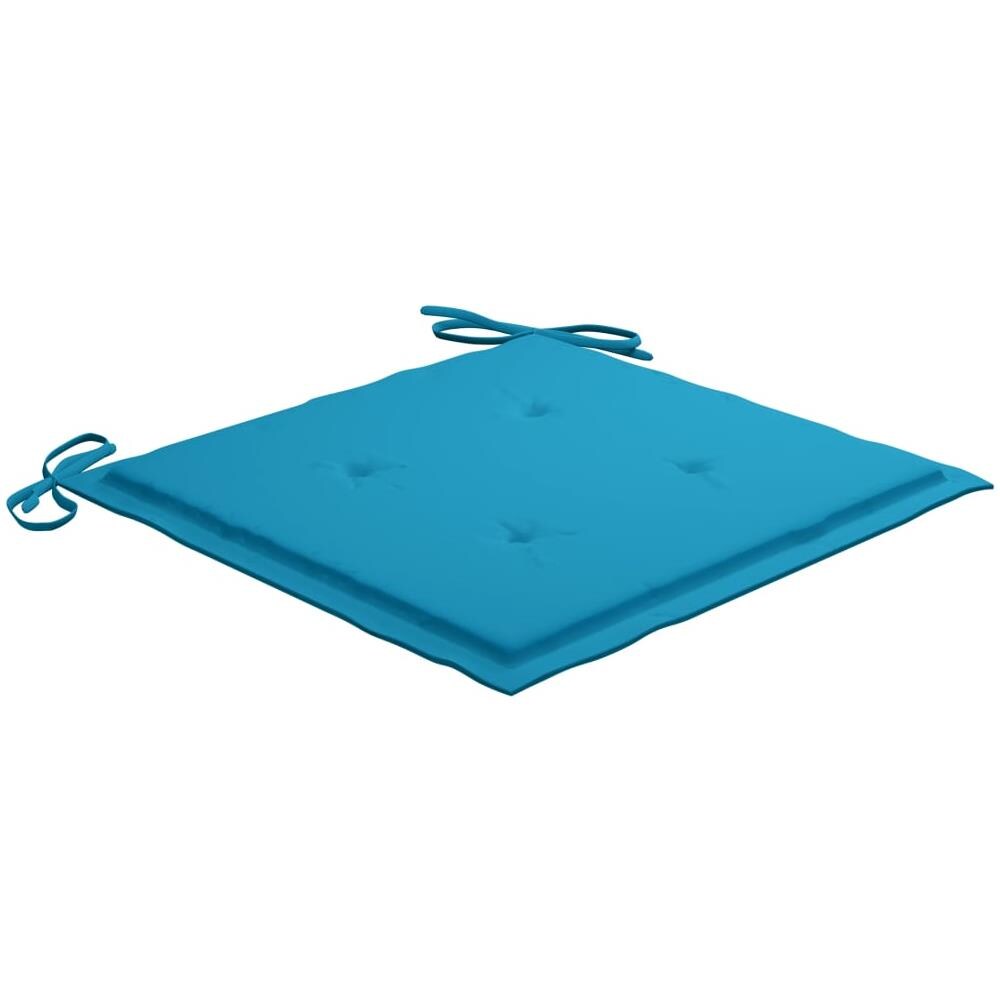 Cuscini per Sedie da Esterno 6 pz Blu 40x40x4 cm in Tessuto - Foto 3