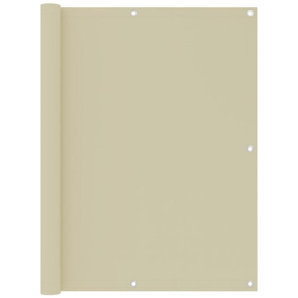Paravento da Balcone Crema 120x600 cm Tessuto Oxford - Foto 1