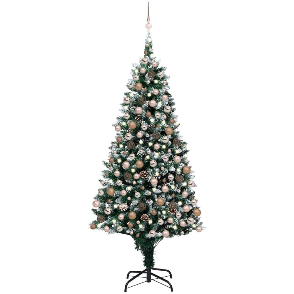 Set Albero Natale Artificiale con LED Palline e Pigne 210 cm - Foto 1