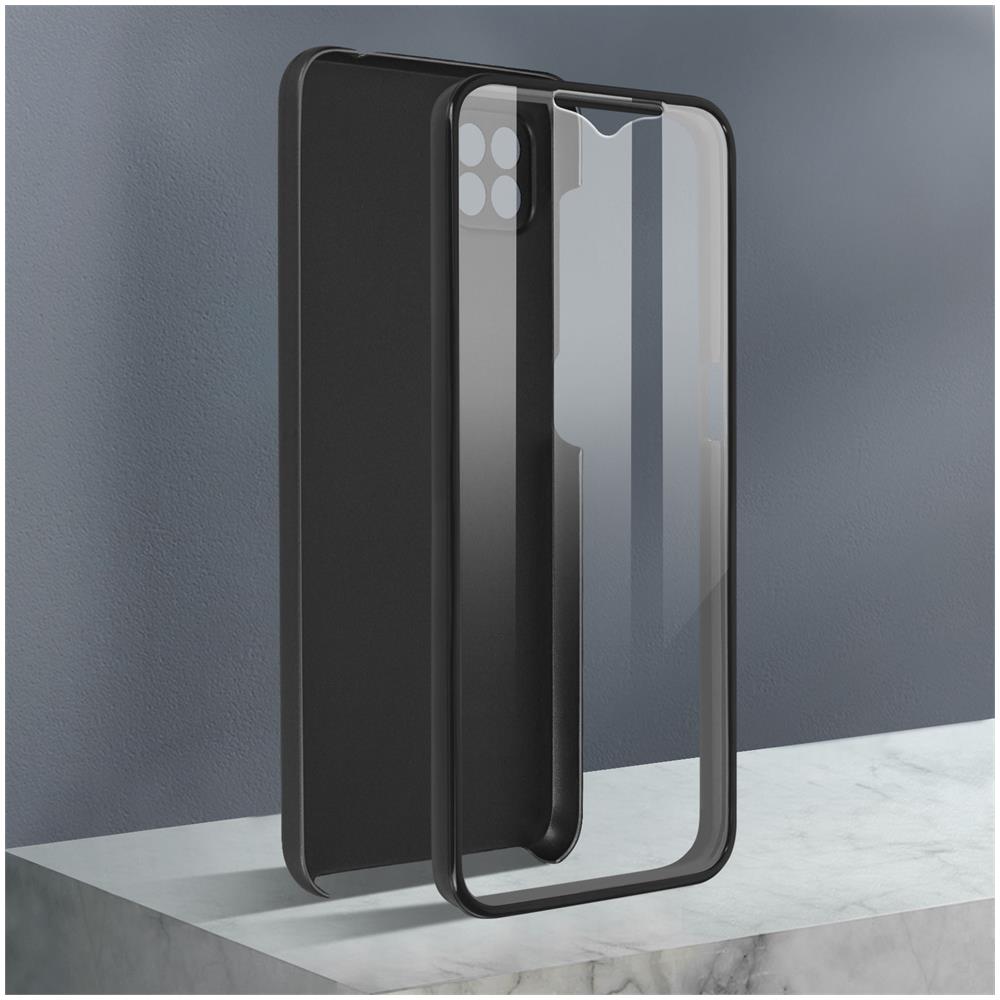 Cover Samsung Galaxy A22 5g Retro Rigido E Fronte Flessibile - Nera - Foto 5