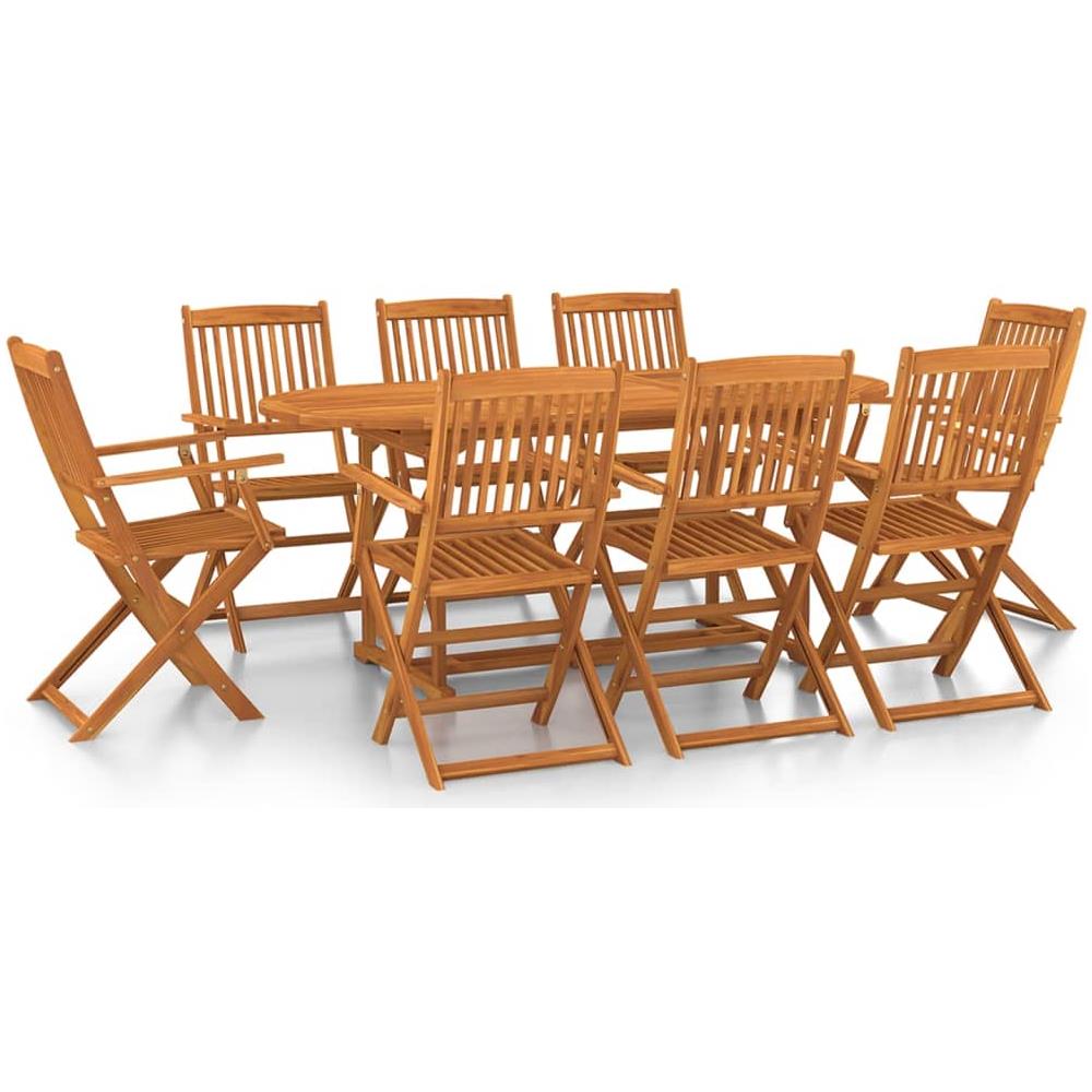 Set da Pranzo da Giardino 9pz 180x90x75cm Legno Massello Acacia - Foto 2