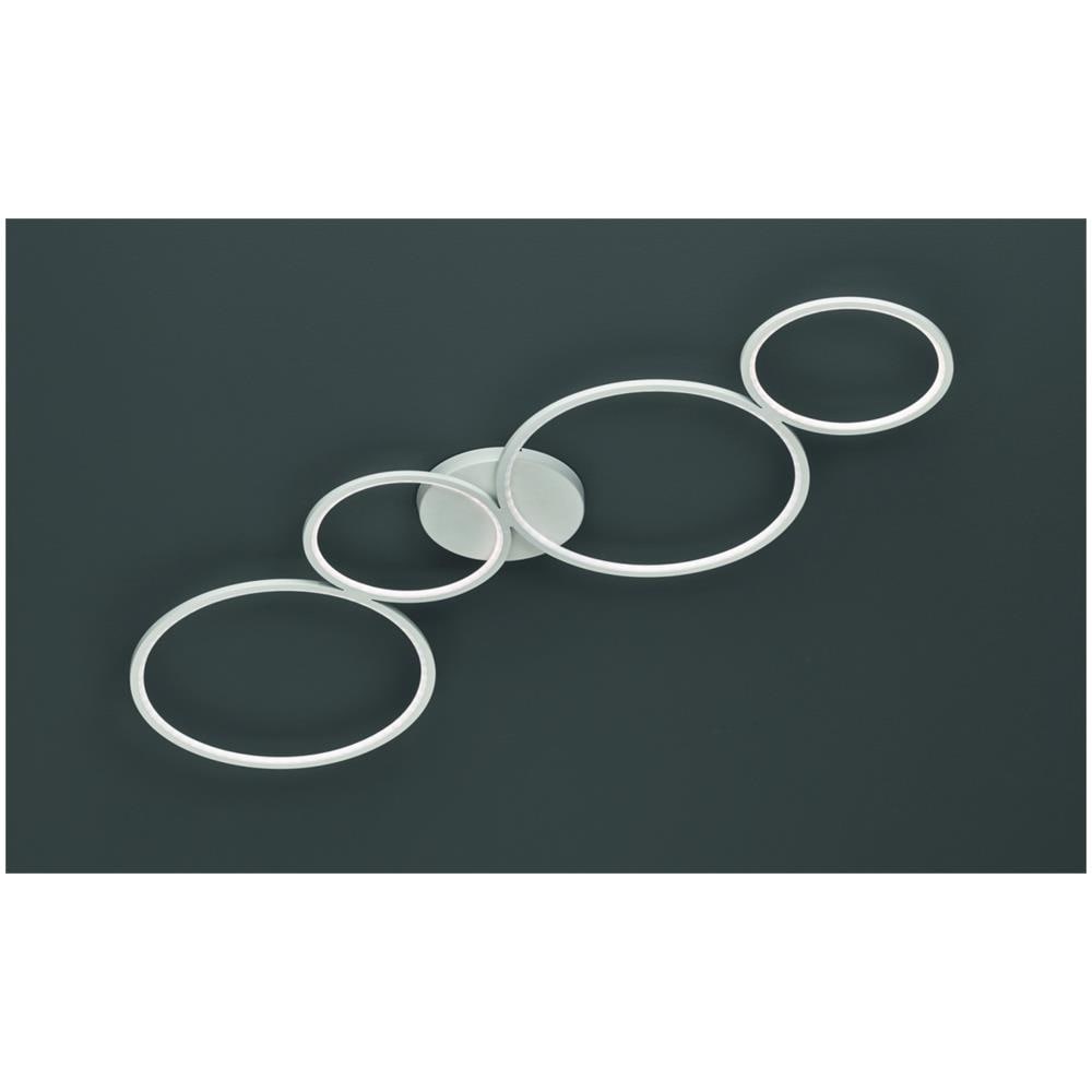 Rondo Plafoniera Led 4 Cerchi Metallo Bianco Opaco Con Variazione Intensita' Con Interruttore A Pare - Foto 1