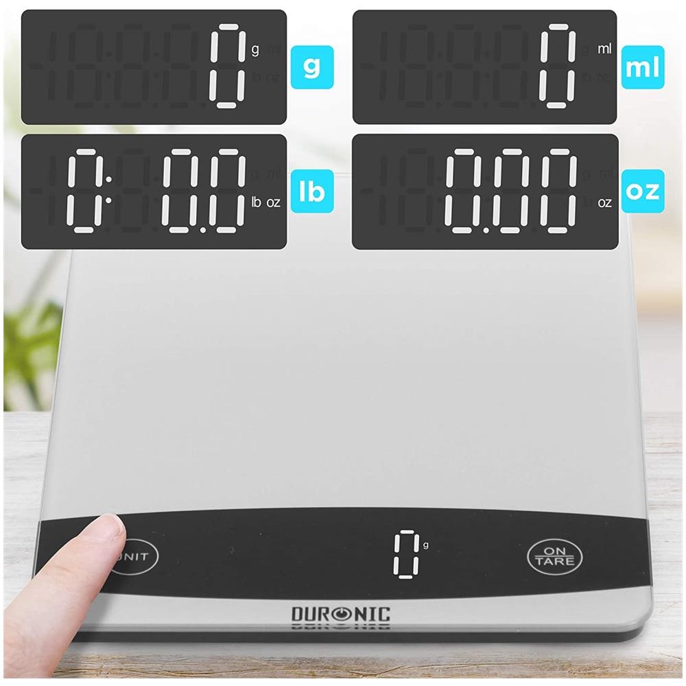 Ks1009 Bilancia Da Cucina - Bilancia Ad Alta Precisione Con Display Digitale - Portata 1g / 10 Kg - Piattaforma In Vetro - Funzione Tara - Ideale Per Cucina E Pasticceria - Foto 2