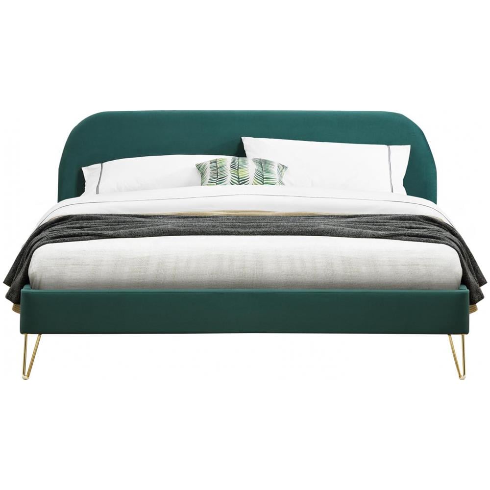 Phoenix Struttura Letto In Velluto Verde E Ottone 160x200 Cm - Foto 8