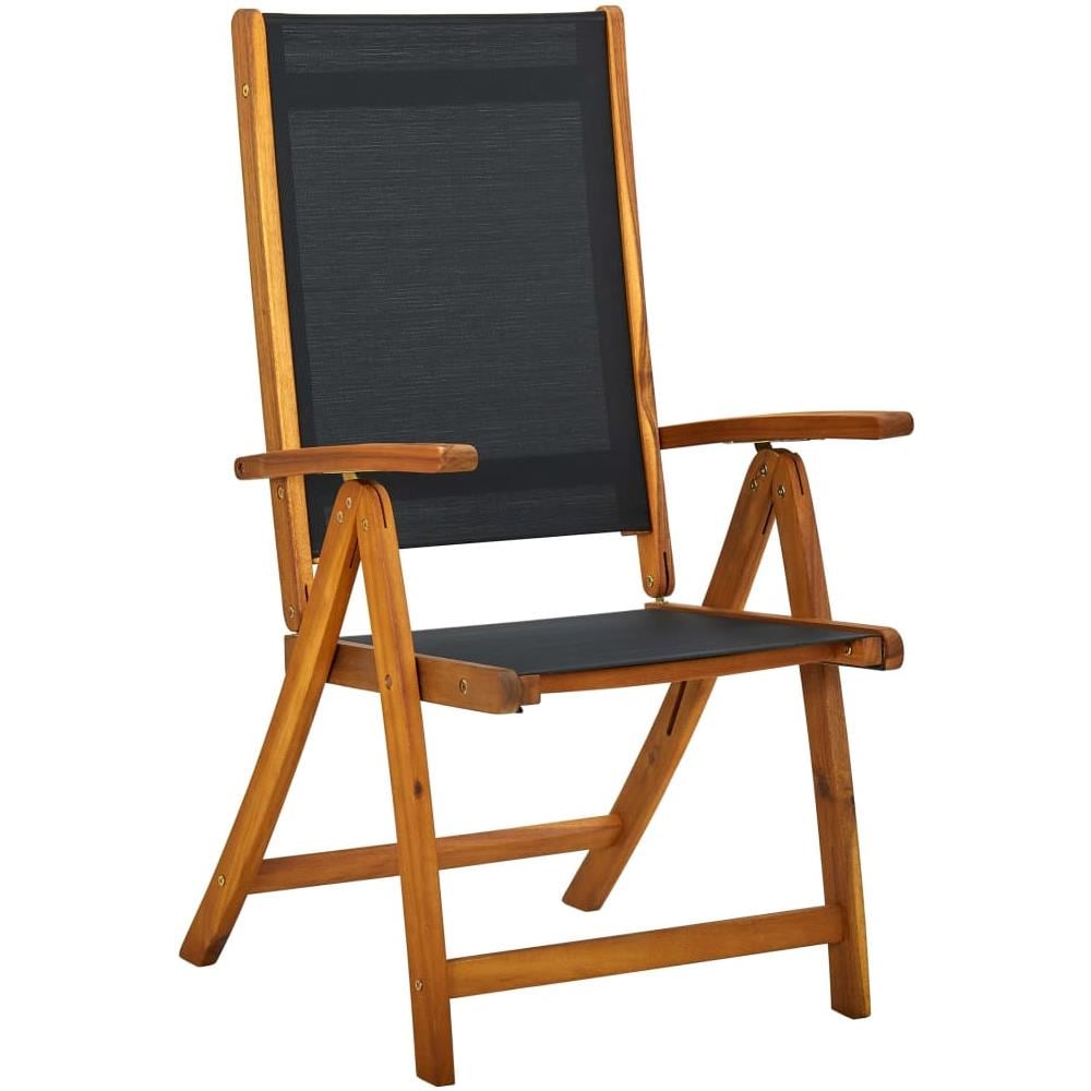 Sedie Giardino Pieghevoli 4pz Legno Massello Acacia E Textilene - Foto 2