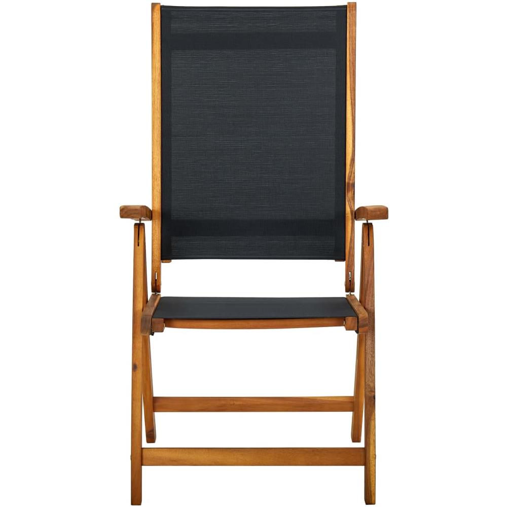 Sedie Giardino Pieghevoli 4pz Legno Massello Acacia E Textilene - Foto 3