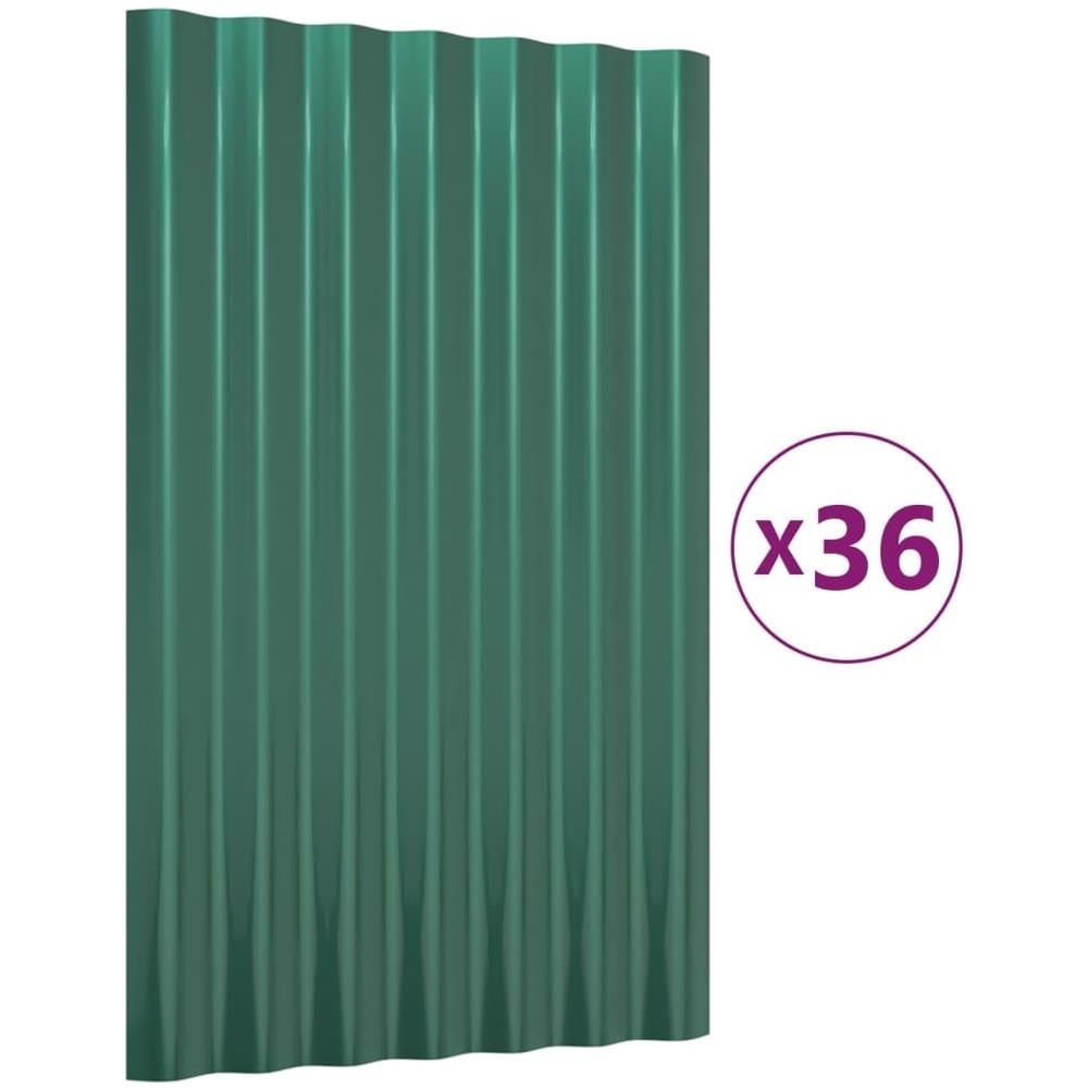 Pannelli Tetto 36pz Acciaio Verniciato A Polvere Verde 60x36 Cm - Foto 2