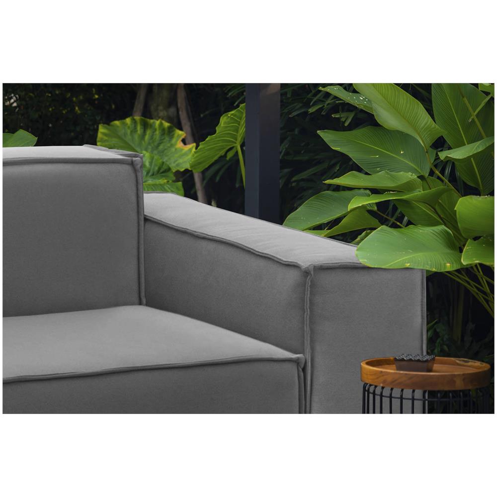 Poltrona Cristiana, Poltrona Da Salotto, 100% Made In Italy, Poltroncina Relax In Tessuto Imbottito, Cm 160x95h70, Grigio - Foto 4