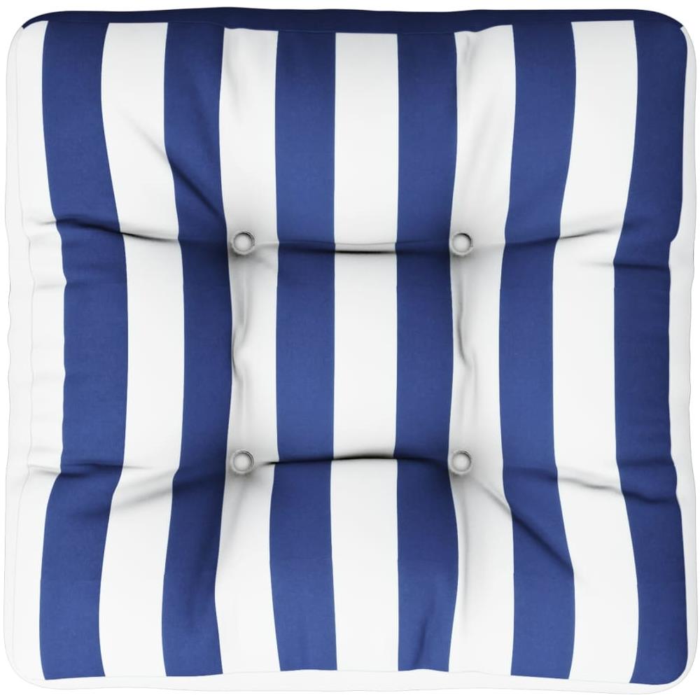Cuscino Per Pallet Strisce Bianche E Blu 50x50x12 Cm In Tessuto - Foto 2