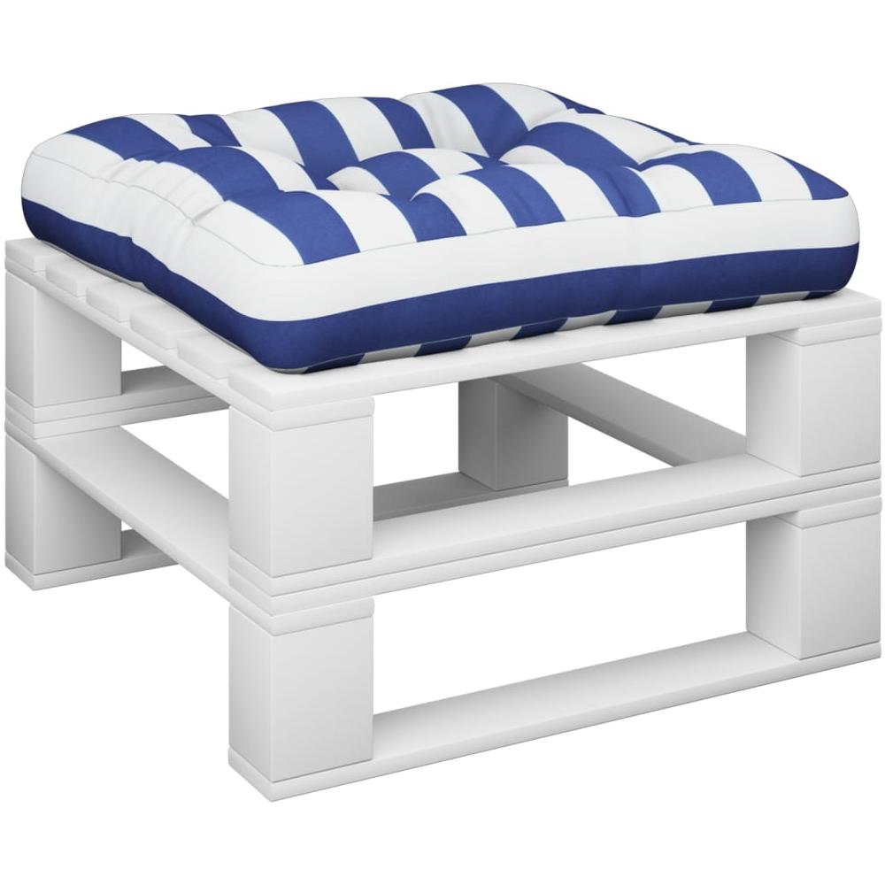 Cuscino Per Pallet Strisce Bianche E Blu 50x50x12 Cm In Tessuto - Foto 3