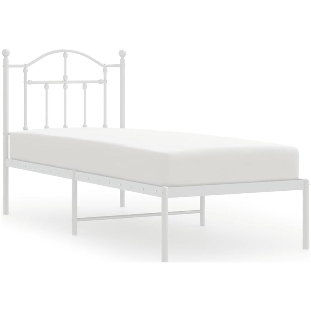 Giroletto Con Testiera Metallo Bianco 75x190 Cm - Foto 2