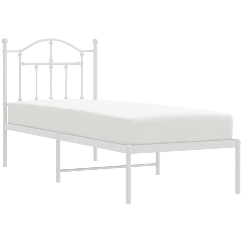 Giroletto Con Testiera Metallo Bianco 75x190 Cm - Foto 3