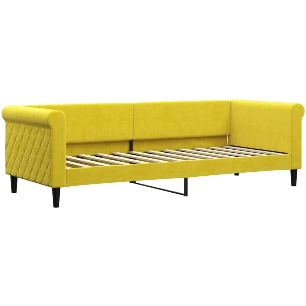 Letto Da Giorno Giallo 80x200 Cm In Velluto - Foto 1