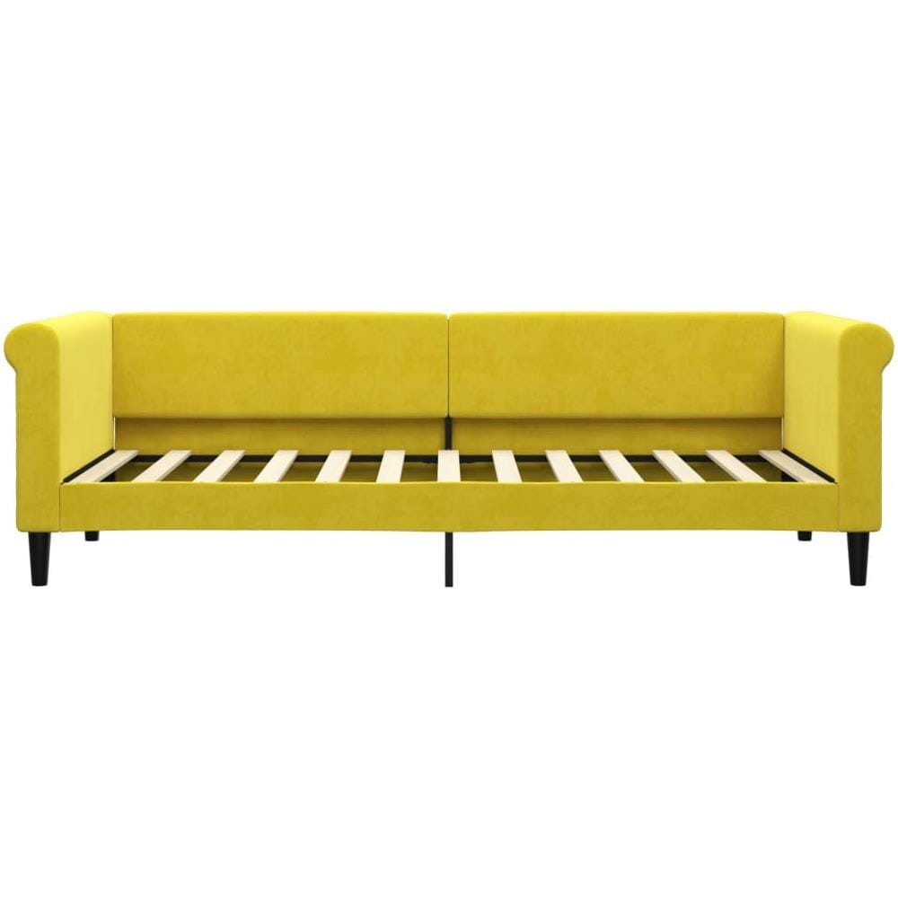 Letto Da Giorno Giallo 80x200 Cm In Velluto - Foto 2