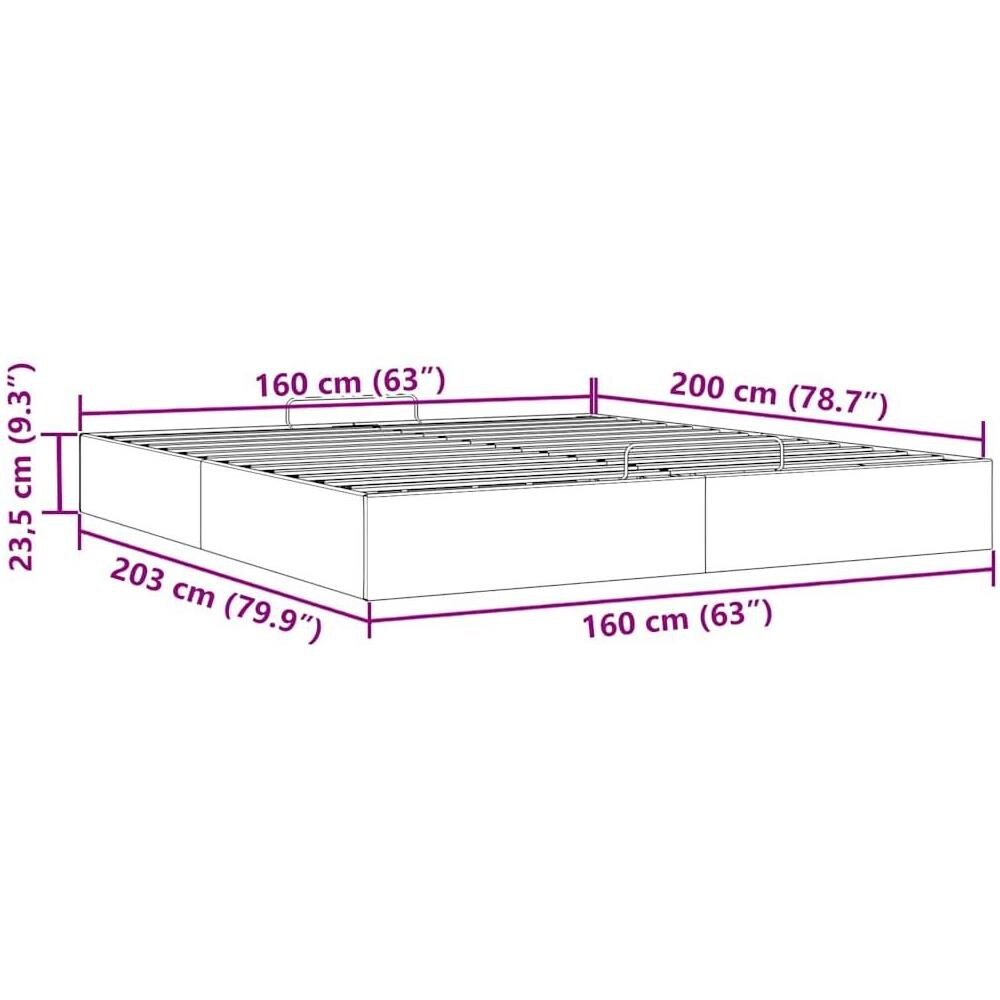 Struttura Letto Pouf senza Materasso 160x200 cm in Tessuto - Foto 10