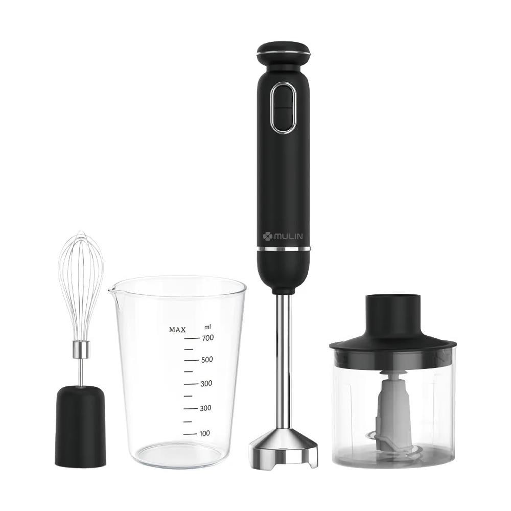 Mixer a Immersione 600W - Set 4 in 1 con Tritatutto, Frusta e Bicchiere - Nero - Foto 1