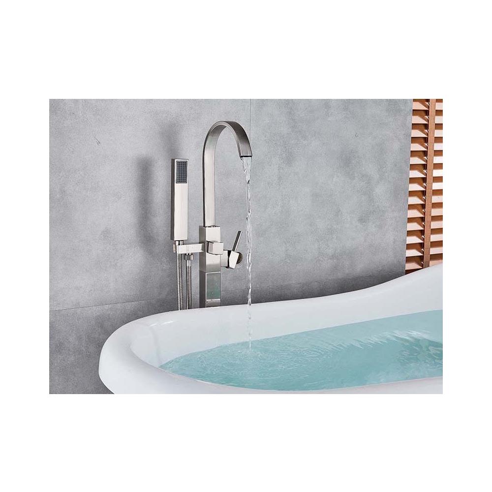 Rubinetto per vasca da bagno indipendente, Blackswan, tipo M20, modello nichel opaco, misura 110 cm - Foto 4
