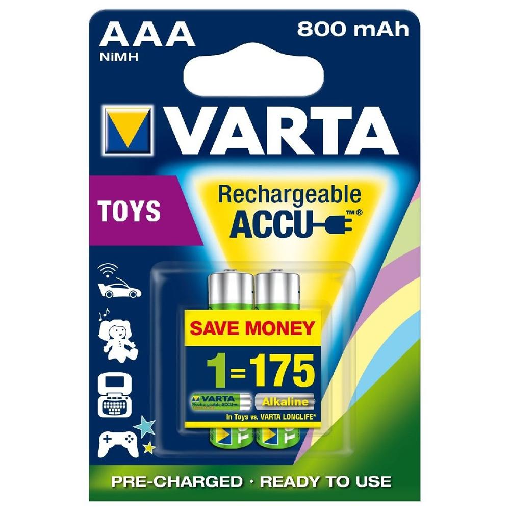 Blister da 2 Batterie Toys AAA Ready2Use NiMH 800 mAh Micro - Foto 1