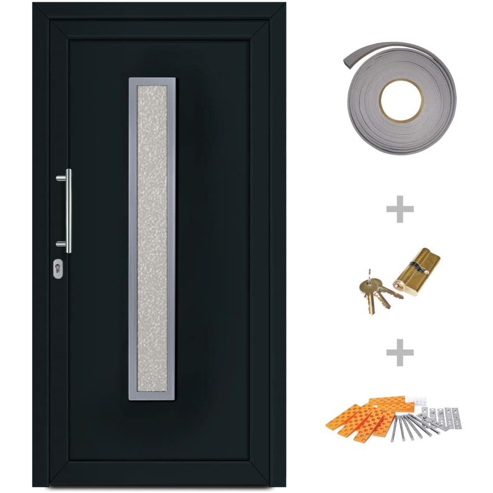 Porta D'Ingresso In PVC VidaXL - Bianca, 98x208 Cm, Con Rinforzi Acciaio E Vetro Isolante, Completa Di Accessori - Foto 8