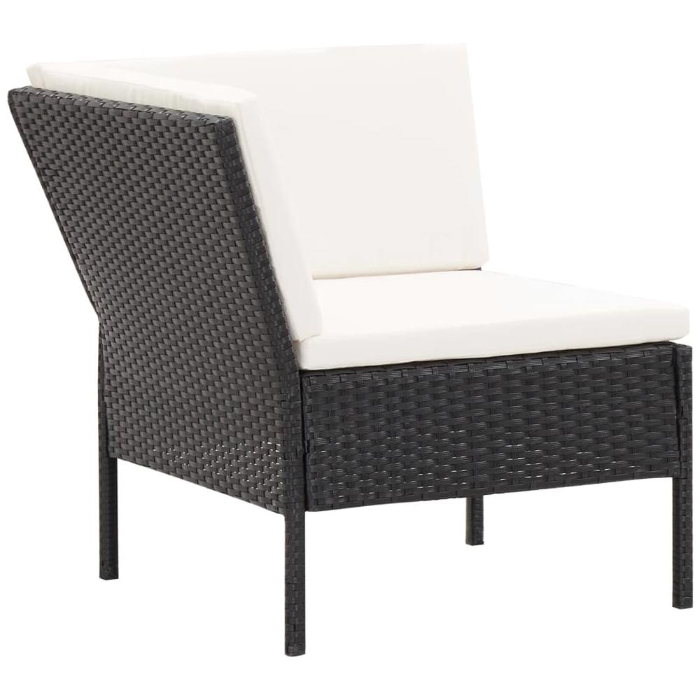 Set Divani da Giardino 6 pz con Cuscini in Polyrattan Nero - Foto 9