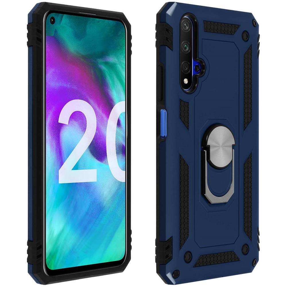 Cover Honor 20 / Huawei Nova 5t Bi-materia Anello Magnetico Stand Blu - Foto 1