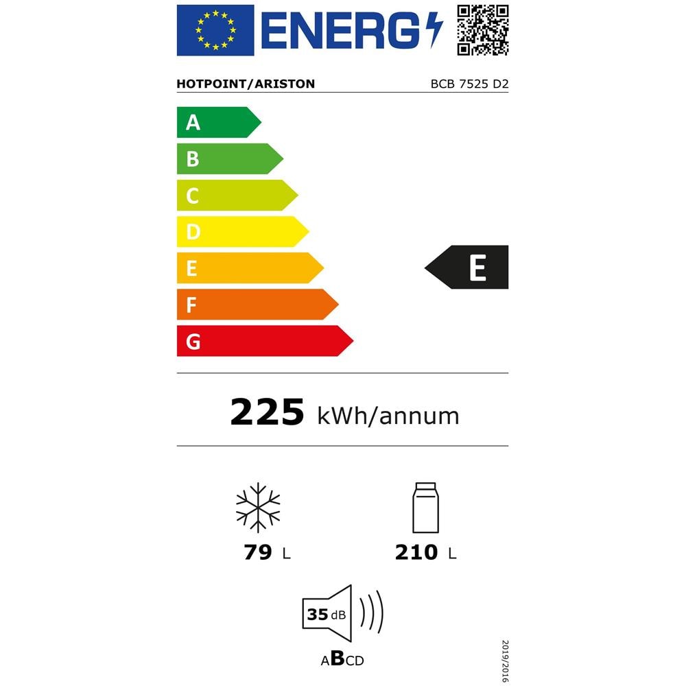 Frigorifero Combinato da Incasso BCB 7525 D2 Low Frostl Classe E Capacità Netta 289 Litri - Foto 2