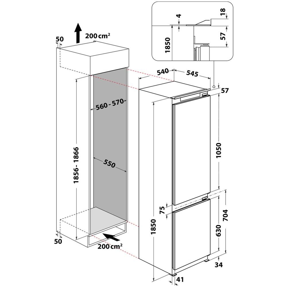 Frigorifero Combinato da Incasso BCB 7525 D2 Low Frostl Classe E Capacità Netta 289 Litri - Foto 6