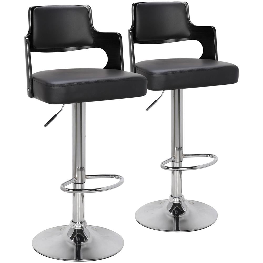 Set Di 2 Sedie Da Bar HOOBRO Con Schienale, In Ferro E Truciolato, Colore Marrone Vintage E Nero, Capacità 100 Kg Ciascuna