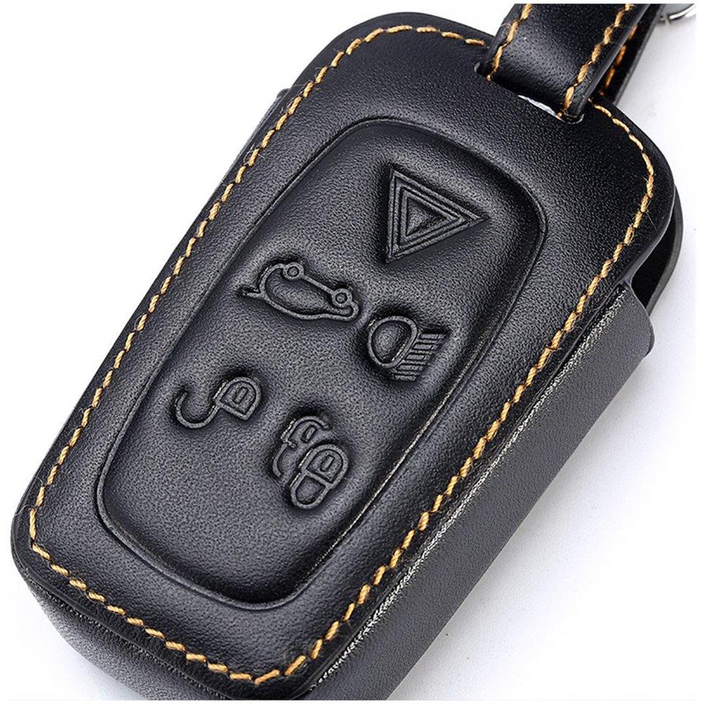 Caso Della Copertura Car Key Pelle Per Land Rover Lr4 Lr2 Discovery Range Rover Sport Evoque 5 Pulsanti Smart Chiavi Portachiavi Accessori - Foto 1