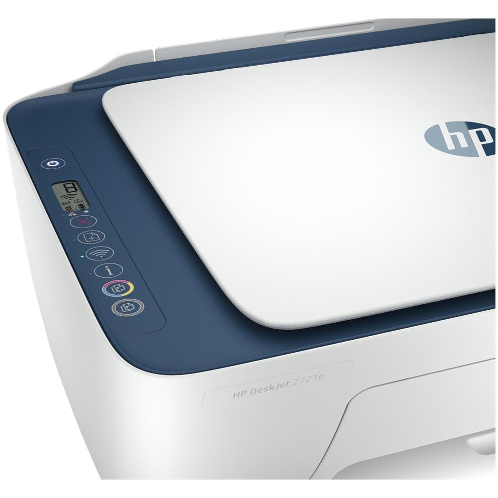 Stampante Multifunzione DeskJet 2721e Inkjet a Colori Stampa Copia Scansione A4 7,5 ppm (B/N) 5,5 ppm (a Colori)  Wi-Fi / USB 2.0 6 Mesi di Inchiostro Incluso con HP+ - Foto 4