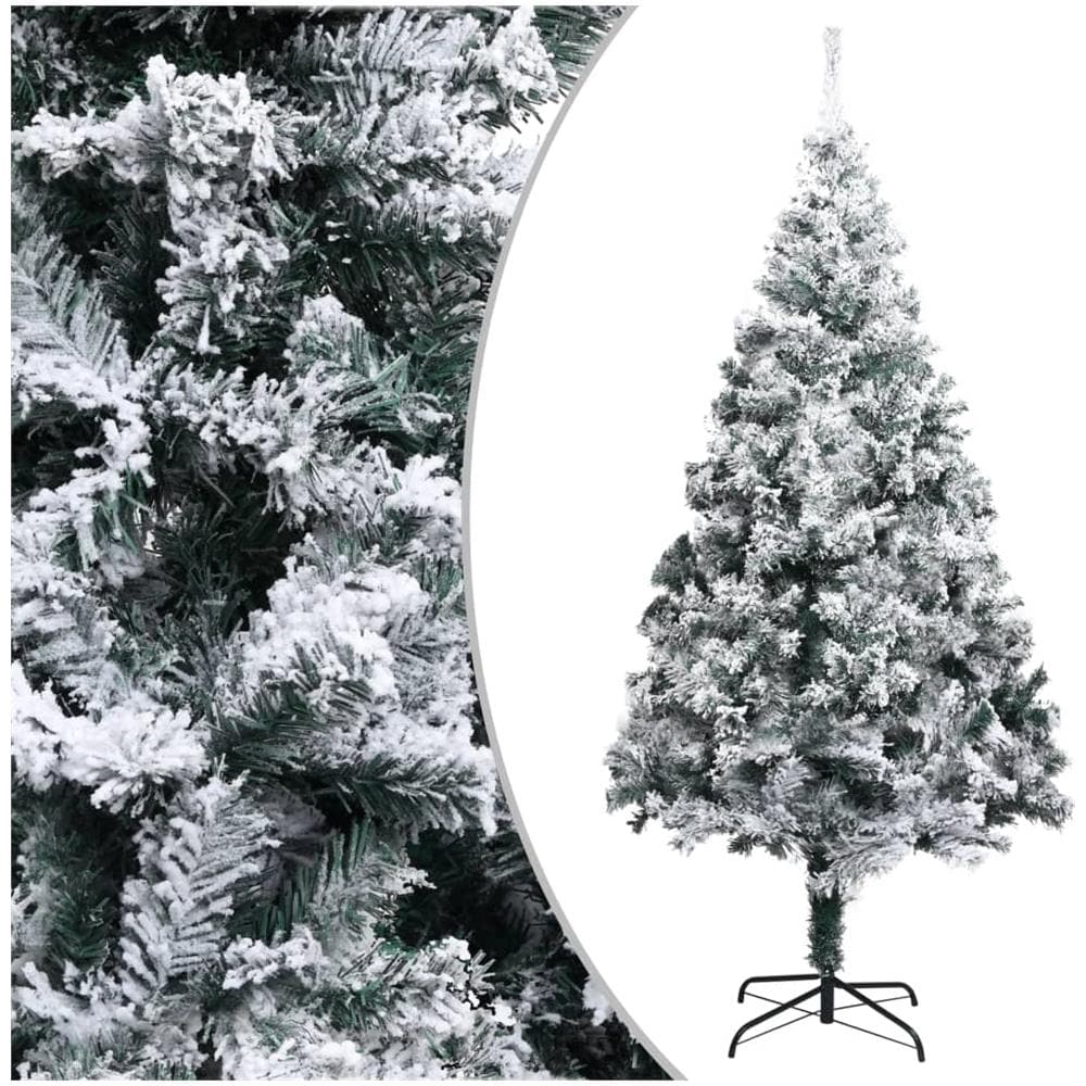 Albero di Natale Artificiale con Neve Fioccata Verde 210 cm PVC - Foto 1