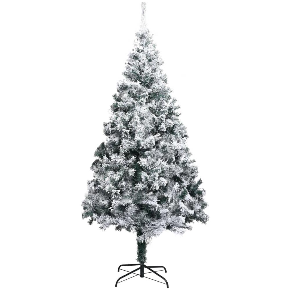 Albero di Natale Artificiale con Neve Fioccata Verde 210 cm PVC - Foto 3