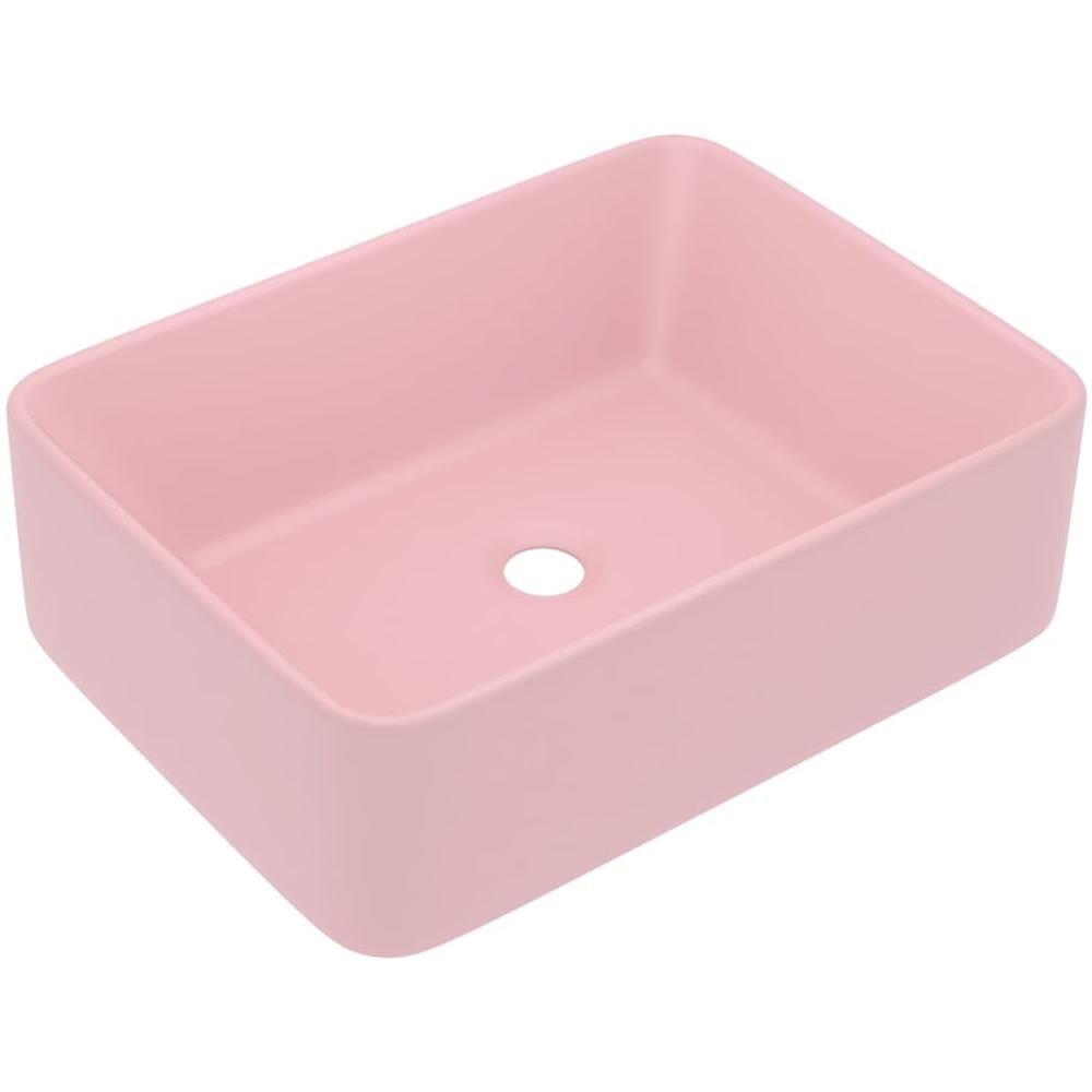 Lavandino Luxury Rosa Opaco 41x30x12 cm in Ceramica - Foto 1