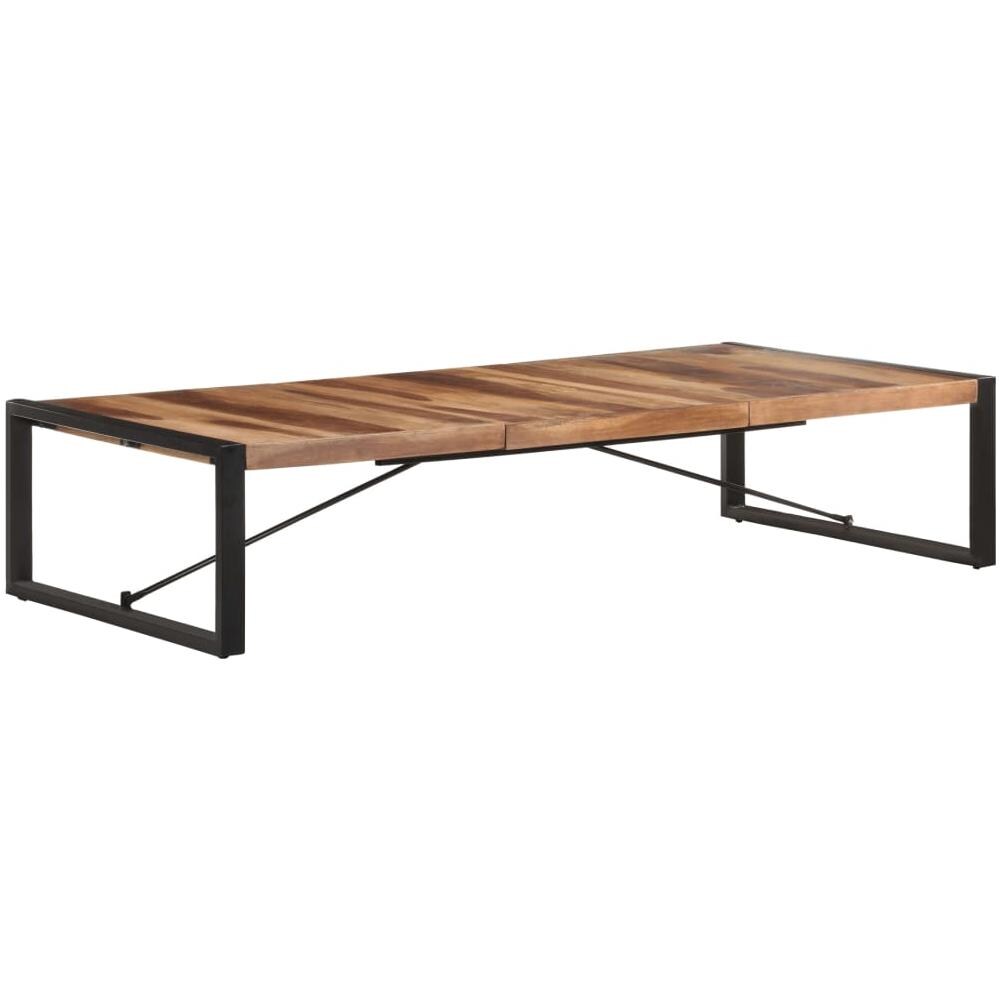 Tavolino 180x90x40 Cm In Legno Massello Con Finitura Sheesham - Foto 8