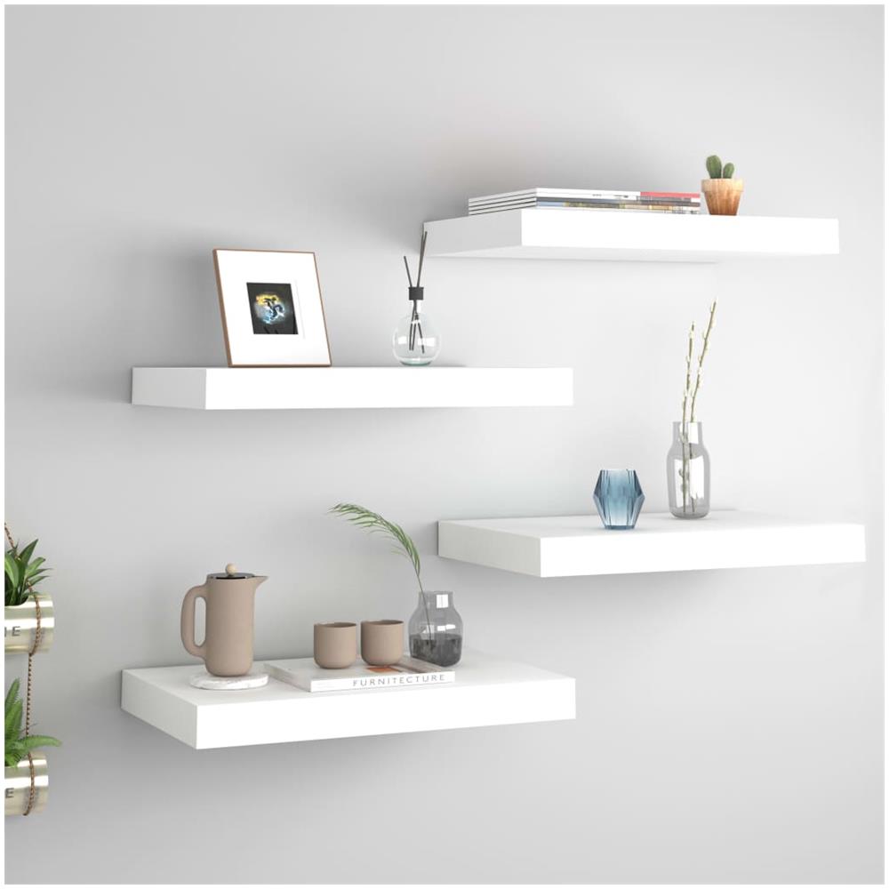 Scaffali A Parete 4 Pz Bianco 40x23x3,8 Cm In Mdf - Foto 1