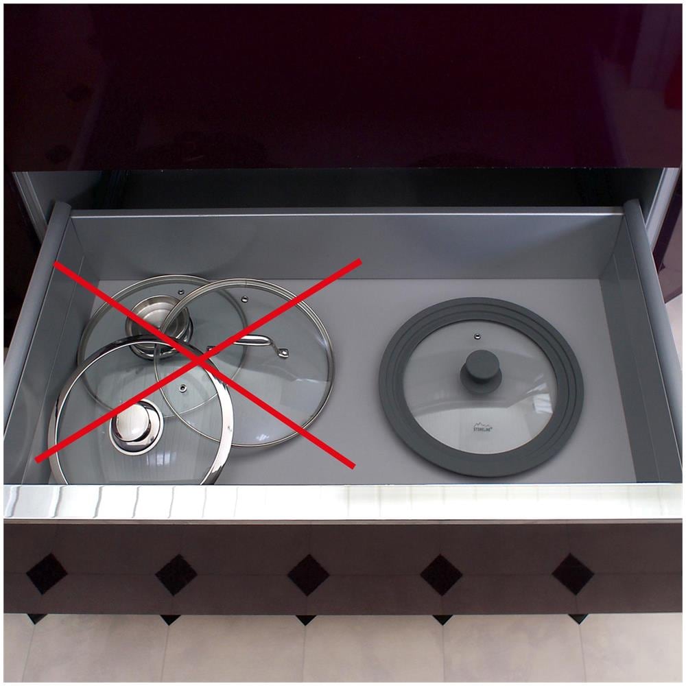 Set Di 2 Coperchi Multiuso In Vetro, Bordo In Silicone - Foto 2