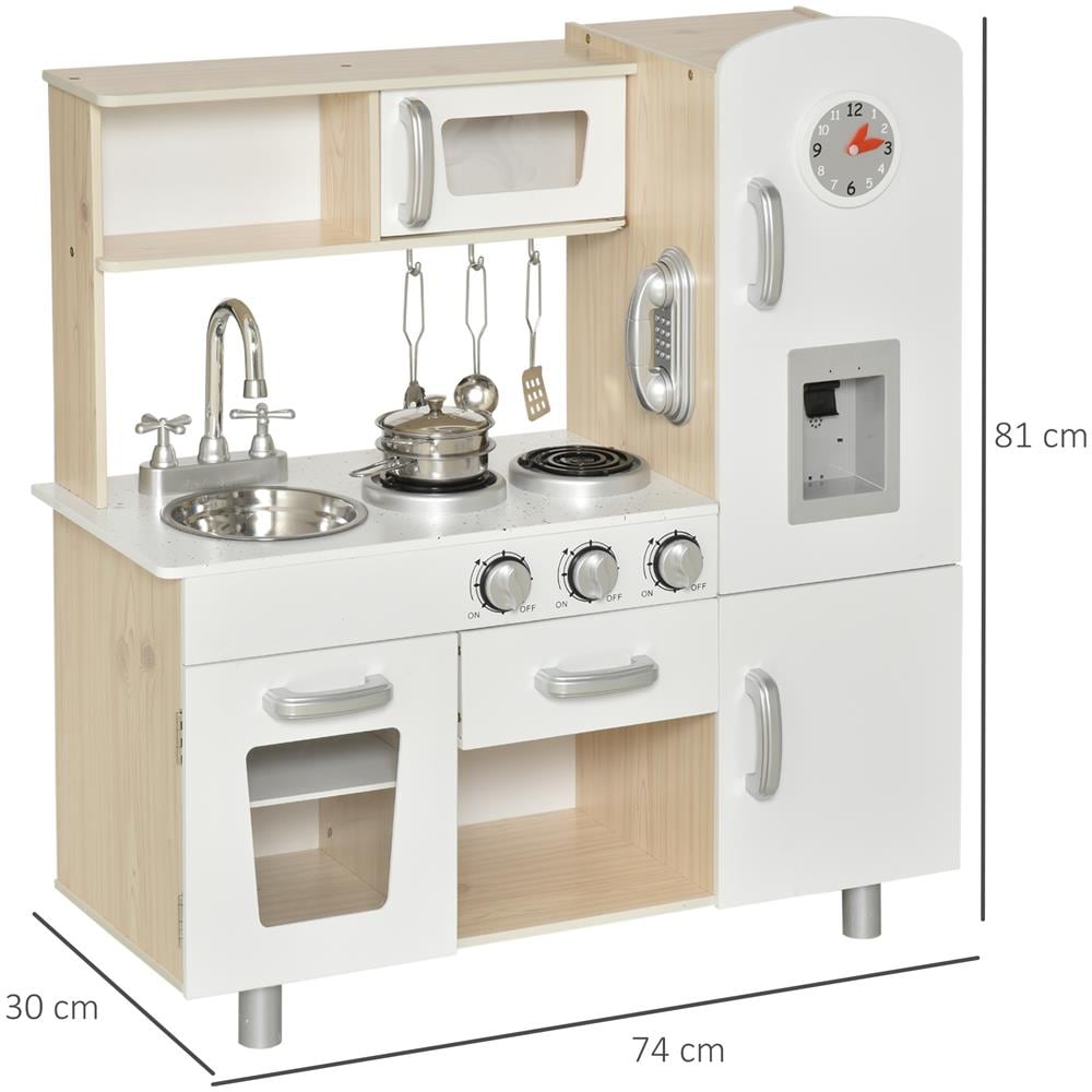Cucina Giocattolo In Legno Per Bambini Con Lavandino E Fornelli Pentole E Utensili - Bianco - Foto 2