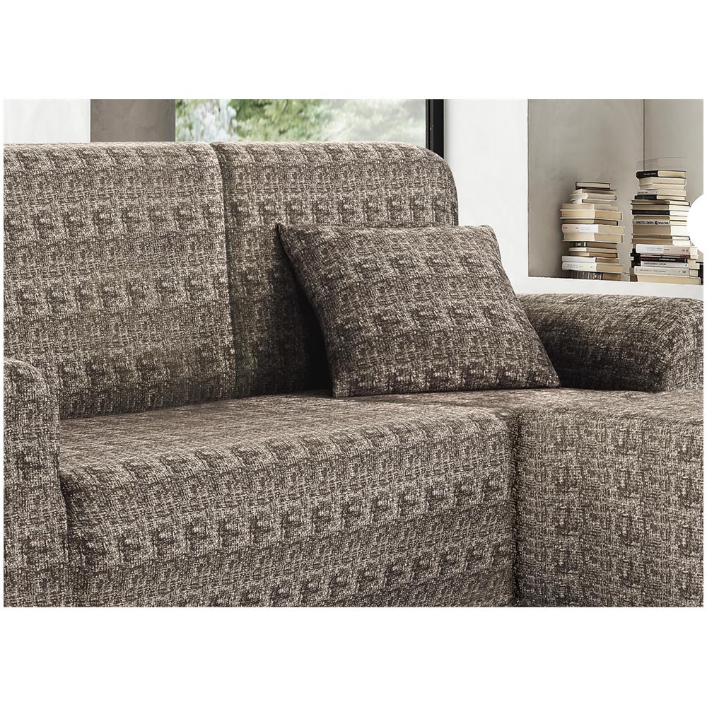 Copridivano Antimacchia Elasticizzato Divano Penisola Angolare Componibile Fantasy 1+1 Tortora - Foto 2