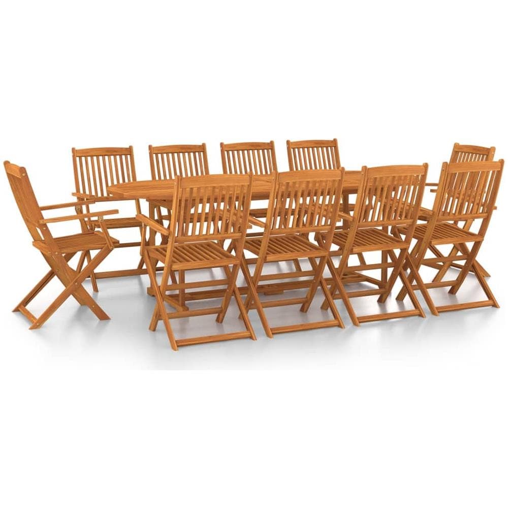Set da Pranzo da Giardino 11 pz 220x90x75 cm Massello di Acacia - Foto 2