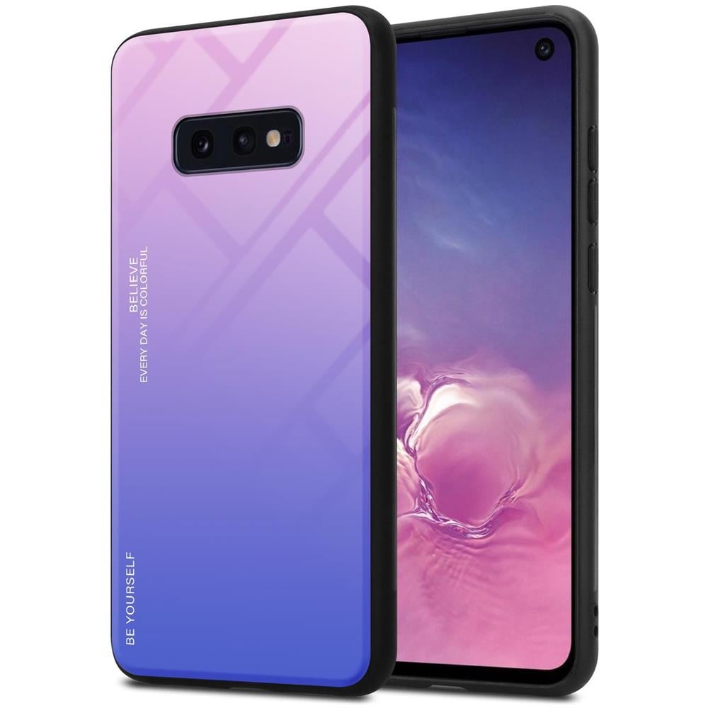 Custodia Compatibile Con Samsung Galaxy S10e In Rosa - Blu - Coperchio Protettivo Bicolore In Vetro Temperato E Silicone Tpu - Foto 1