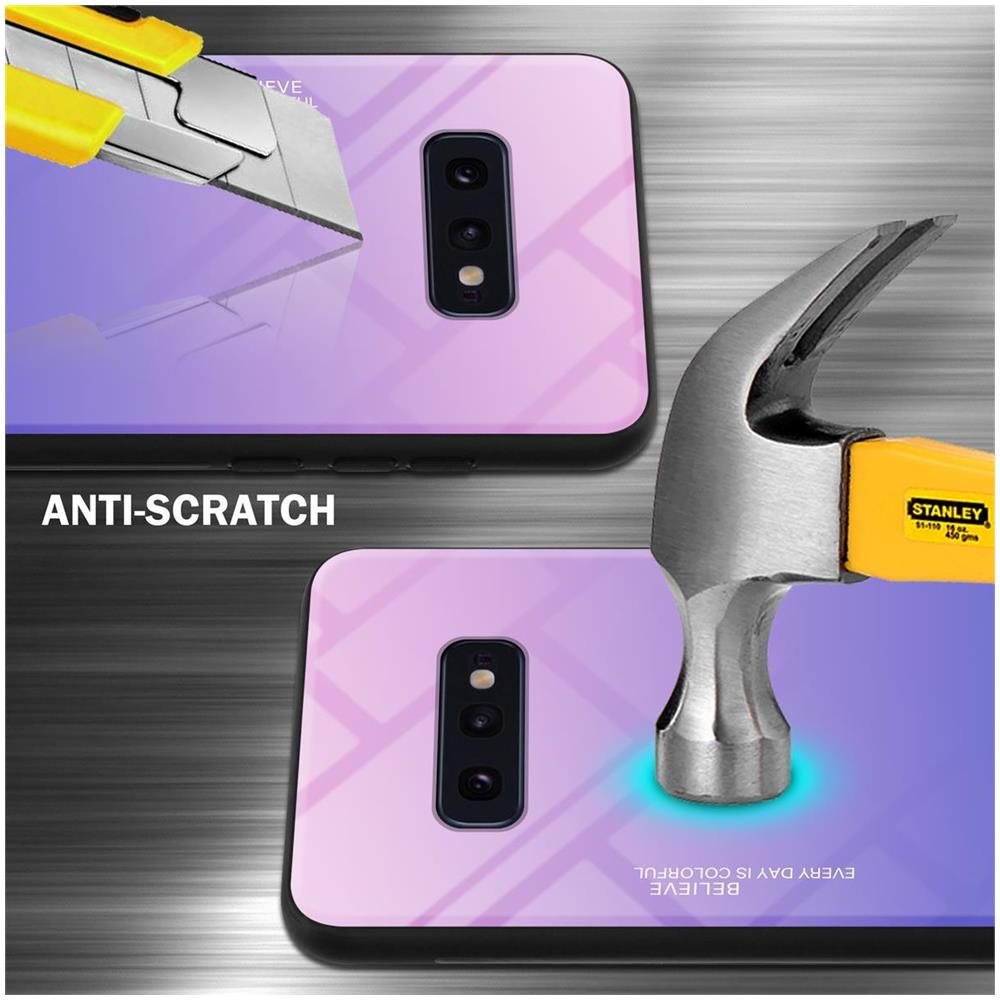 Custodia Compatibile Con Samsung Galaxy S10e In Rosa - Blu - Coperchio Protettivo Bicolore In Vetro Temperato E Silicone Tpu - Foto 2