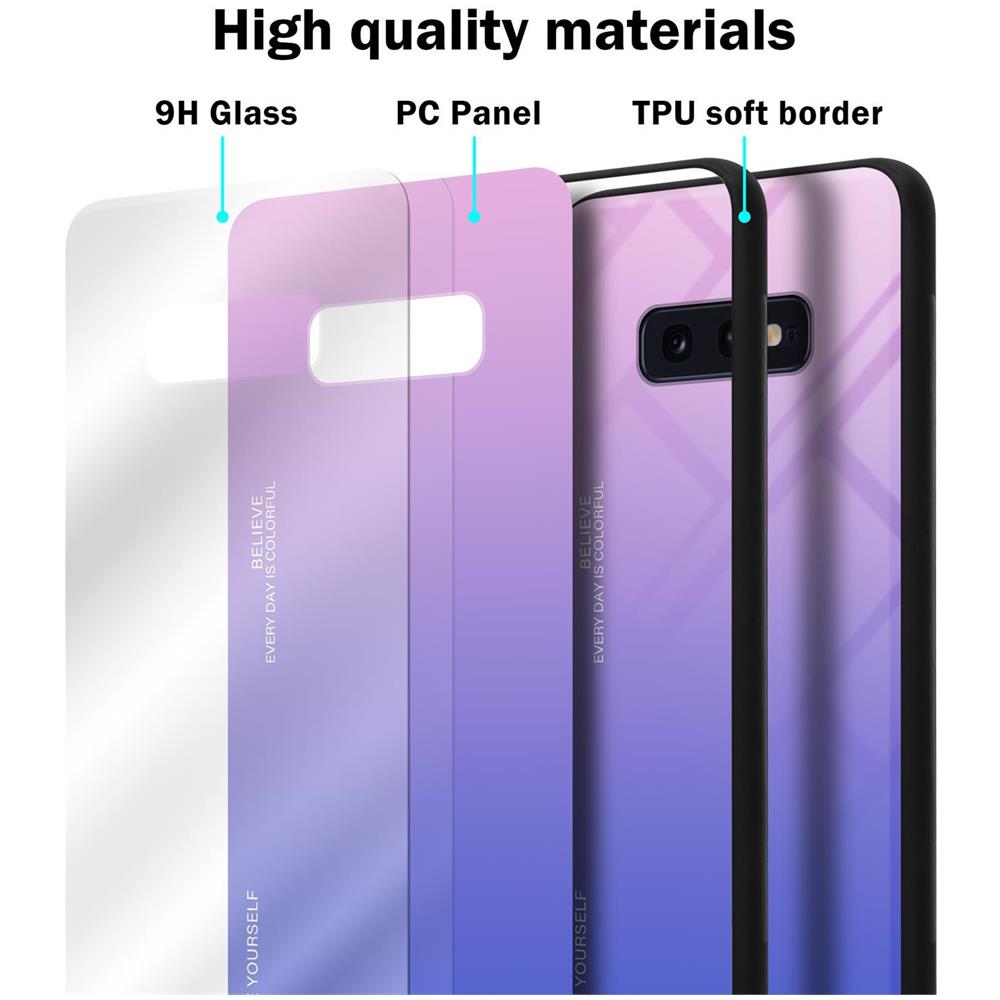 Custodia Compatibile Con Samsung Galaxy S10e In Rosa - Blu - Coperchio Protettivo Bicolore In Vetro Temperato E Silicone Tpu - Foto 6