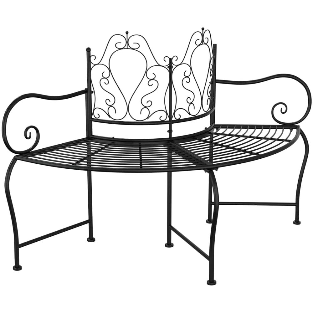 Panchina per Albero 150 cm Nera in Acciaio - Foto 2