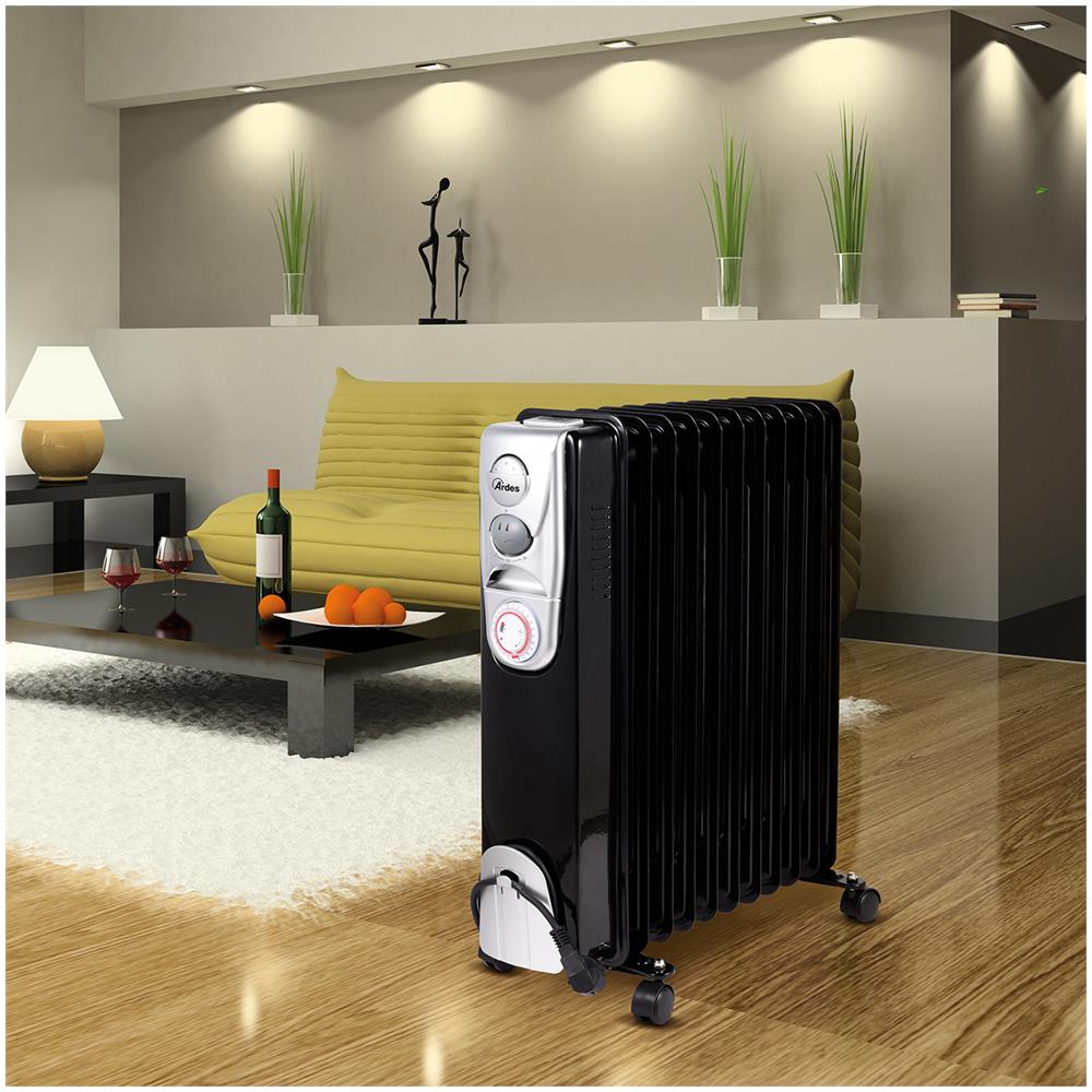 Radiatore ad Olio AR4R11BTE con 11 Elementi Riscaldamenti Capacità Stanza 75 m³ Timer 3 Livelli Potenza 2500 W Colore Nero  - Foto 2